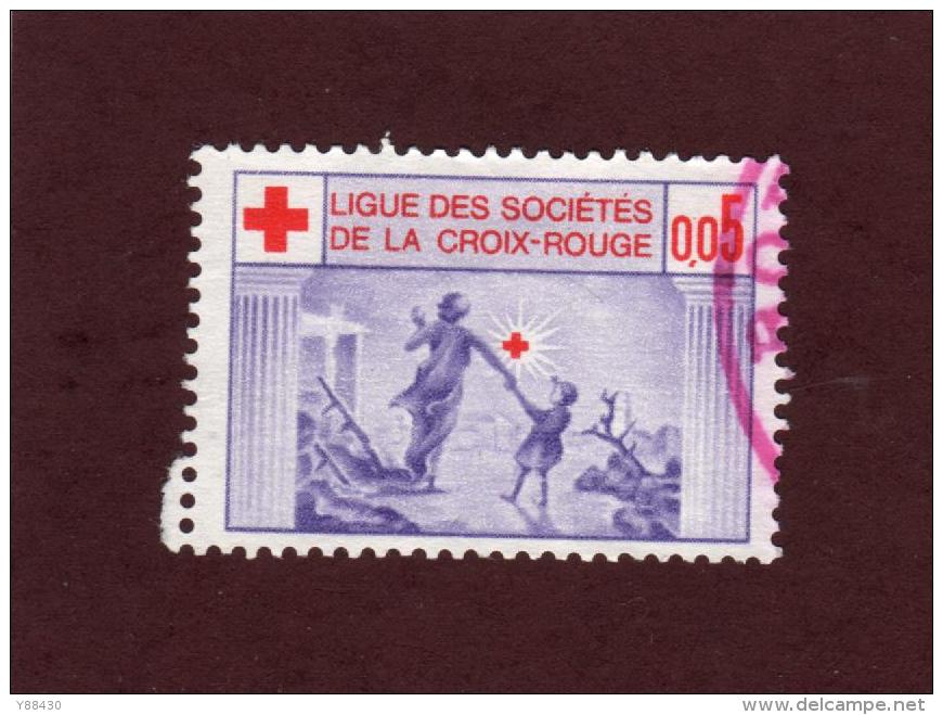 Vignette - Timbre  De 0.05f. Oblitéré  -  Ligue Des Sociétés De La Croix-Rouge - Red Cross