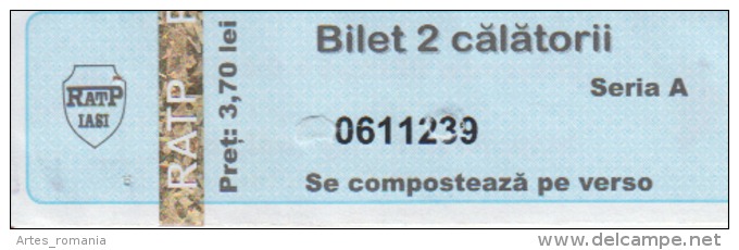 Romania Bus/tramway Ticket 2 Travels RATP Iasi - Europe