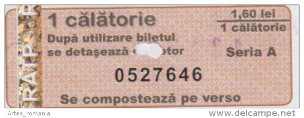 Romania Bus/tramway Ticket 1 Travel RATP Iasi - Europe