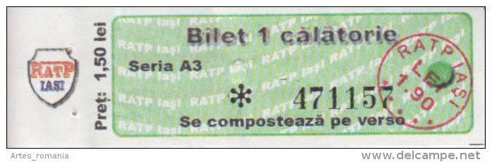 Romania Bus/tramway Ticket 1 Travel RATP Iasi - Europe