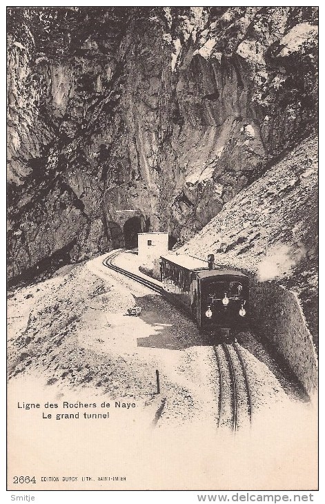 Kt. Vaud - Ligne Des Rochers De Naye - Le Grand Tunnel - Zug - Train - 2 Scans - Roche
