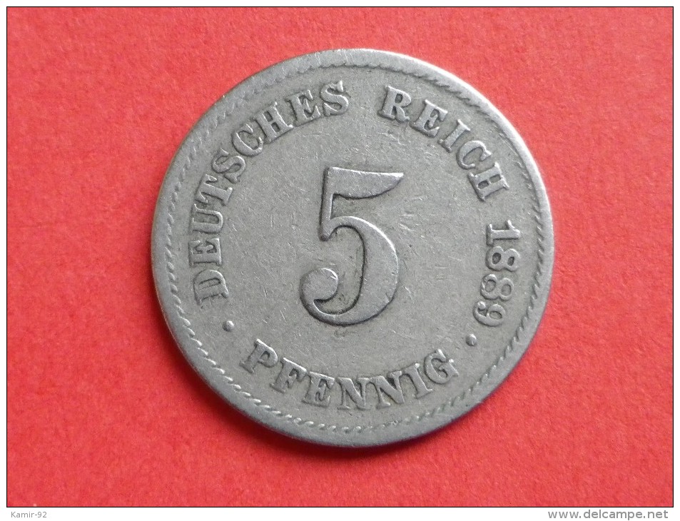Allemagne Empire  5 Pfennig 1889 E  Muldenhutten Km# 3 - 5 Pfennig