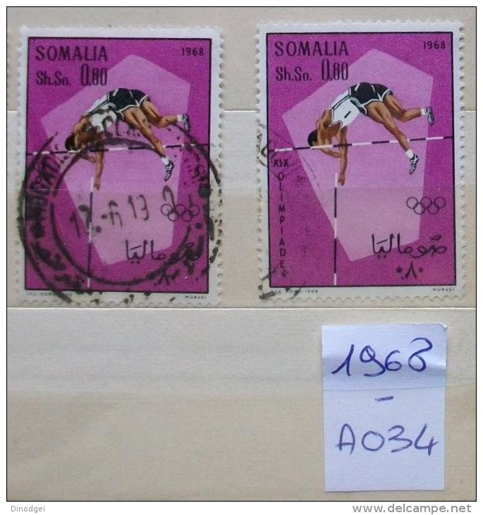AF034 - SOMALIA  - 1968 - " Olimpiadi Messico Due Valori Da  0,80  " Usati - Somalia (1960-...)