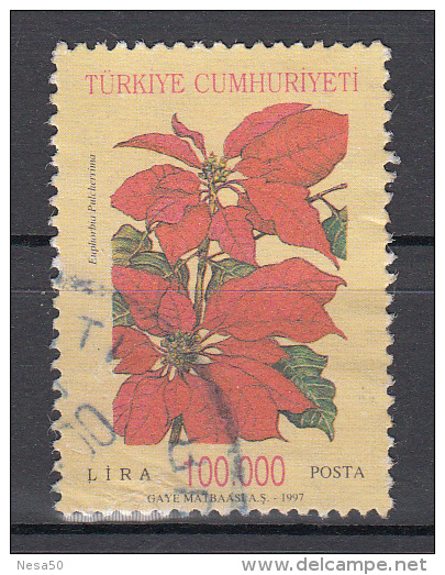 Turkije 1997 Mi Nr 3125 Flower, Bloemen - Oblitérés