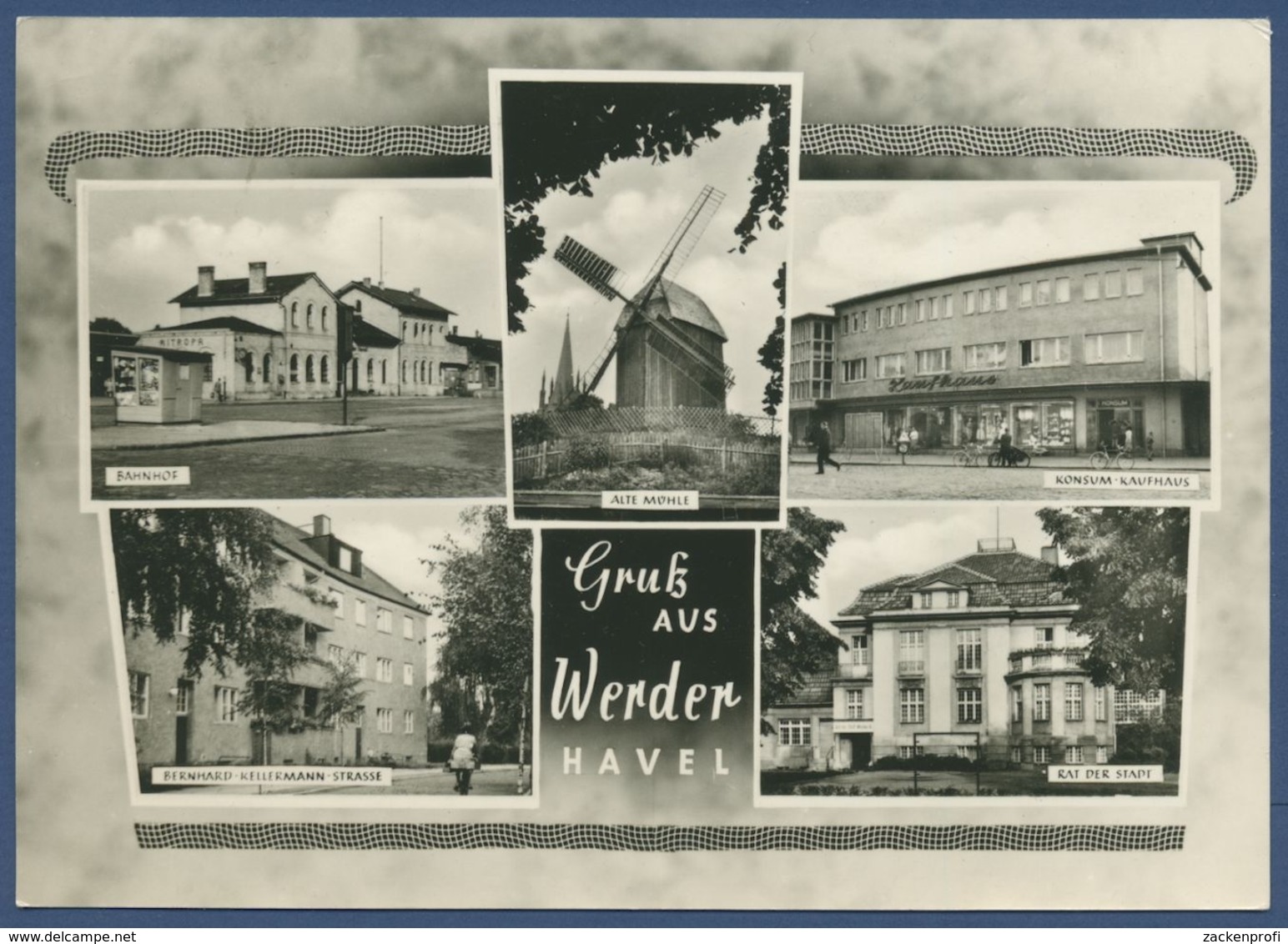 Werder Konsum Kaufhaus Bahnhof Windmühle, Gelaufen 1966 (AK666) - Werder