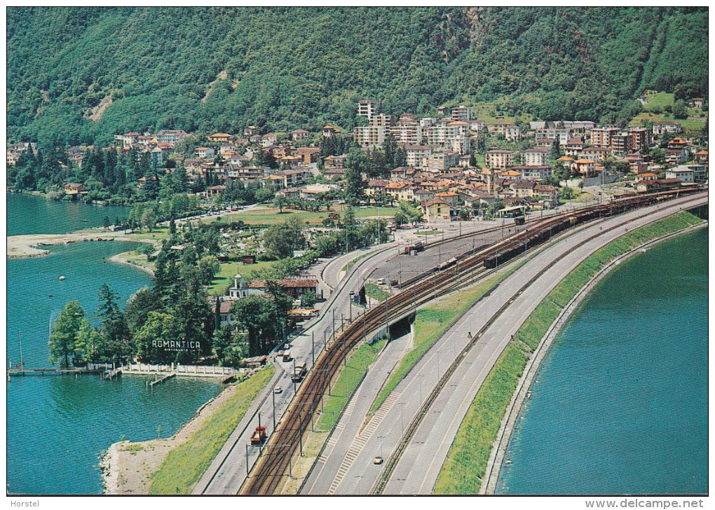 Schweiz - 6815 Melide - Seedamm -  Raillway Station - Train - Melide