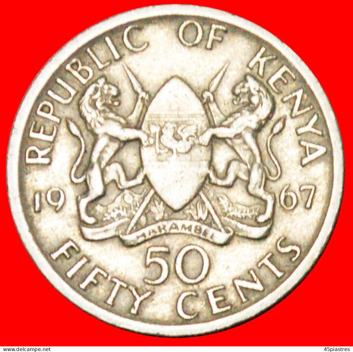 &#9733;WITHOUT LEGEND: KENYA&#9733; 50 CENTS 1967!  LOW START&#9733;NO RESERVE! - Kenya