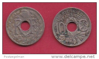 FRANCE, 1923, 1 Circulated Coin Of 10 Centimes. Copper Nickel  , KM866A, C2877 - Andere & Zonder Classificatie