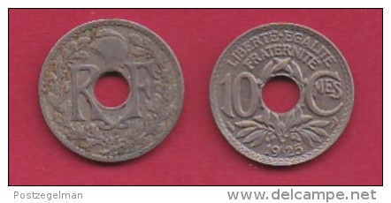 FRANCE, 1925, 1 Circulated Coin Of 10 Centimes. Copper Nickel  , KM866A, C2879 - Other & Unclassified