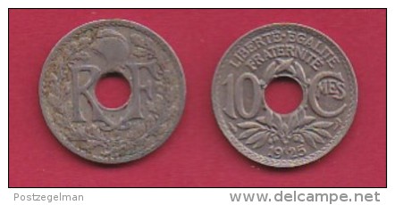 FRANCE, 1925, 1 Circulated Coin Of 10 Centimes. Copper Nickel  , KM866A, C2879 - Andere & Zonder Classificatie