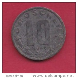 AUSTRIA, 1949, 1 Circulated Coin Of 10 Groschen, Zinc,  KM2874, C2936 - Austria