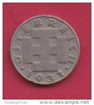 AUSTRIA, 1931, 1 Circulated Coin Of 5 Groschen, Copper Nickel,  KM2846, C2946 - Oostenrijk
