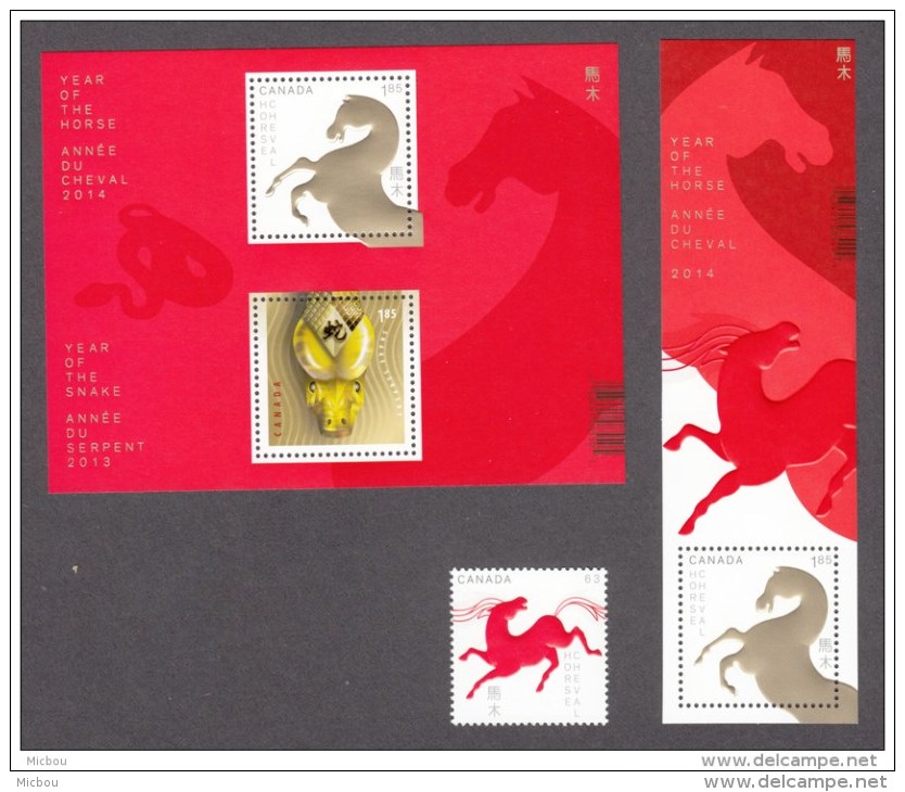 Canada, 2014, MNH, Année Du Cheval, Year Of The Horse, Nouvel An Chinois, Chinease New Year, Serpent, Snake - Nuovi