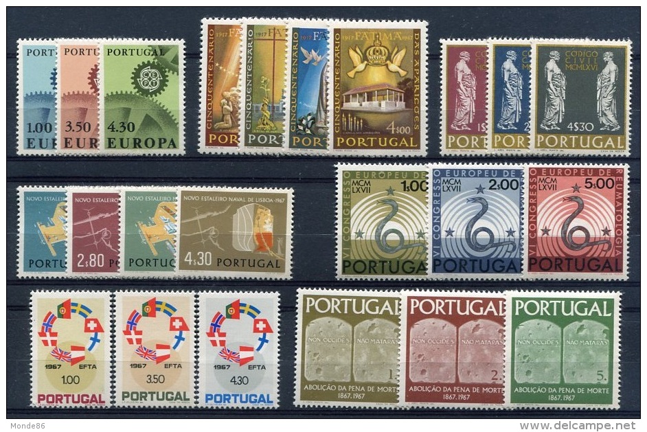 PORTUGAL - Année Complète 1967 ** - TB - Annate Complete