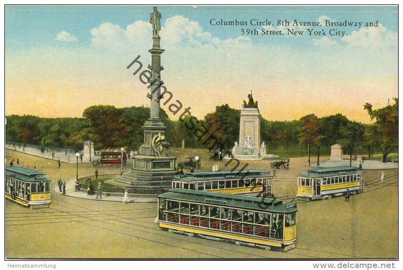 New York - Columbus Circle - 8th Avenue Broadway And 59th Street - Strassenbahn - Places & Squares