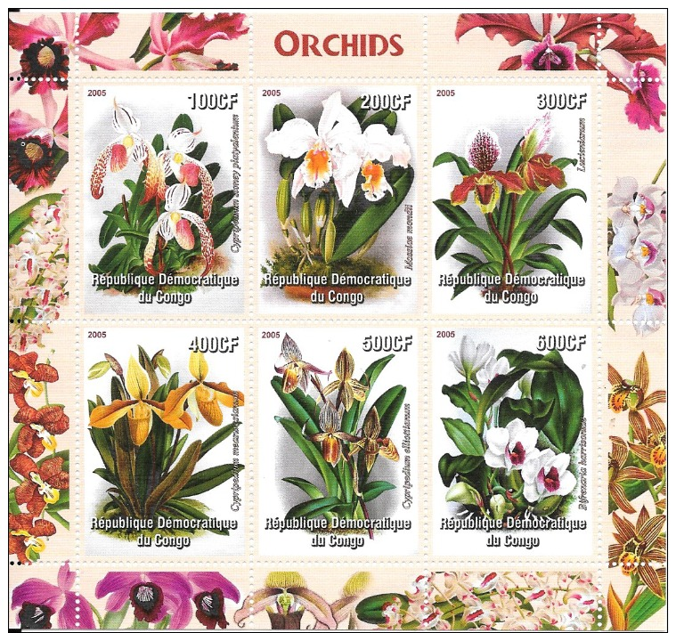 Flowers / Orchids - Congo - 2006 - M/S Of 6 - MNH - Private / Local Issue - Orchids