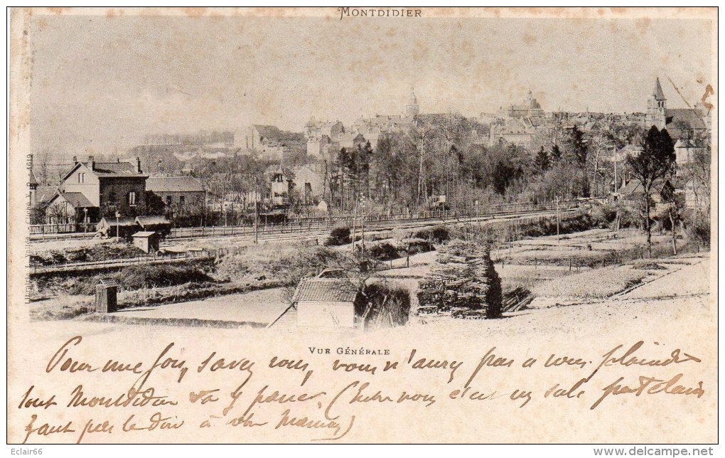 80   Mondidier, Vue Générale, La Gare Carte Précurseur Année 1902  Libraire L Vallée - Montdidier