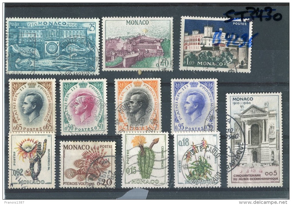 MONACO Année 1960 - 28 Timbres Oblitérés TB - Voir Les 3 Scans - Cote 20,50 Euros - Oblitérés