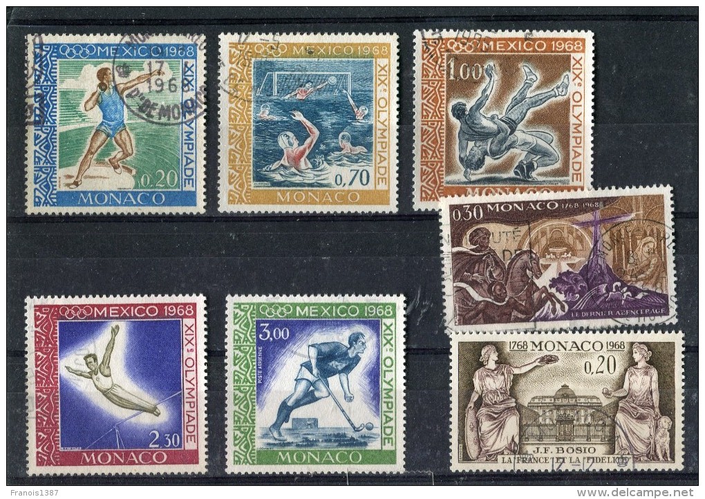 MONACO Année 1968 - 16 Timbres Oblitérés TB N° 736 739 740 741 PA 92 743 744 746 747 753 755 761 764 766 767 771 2 Scans - Usados