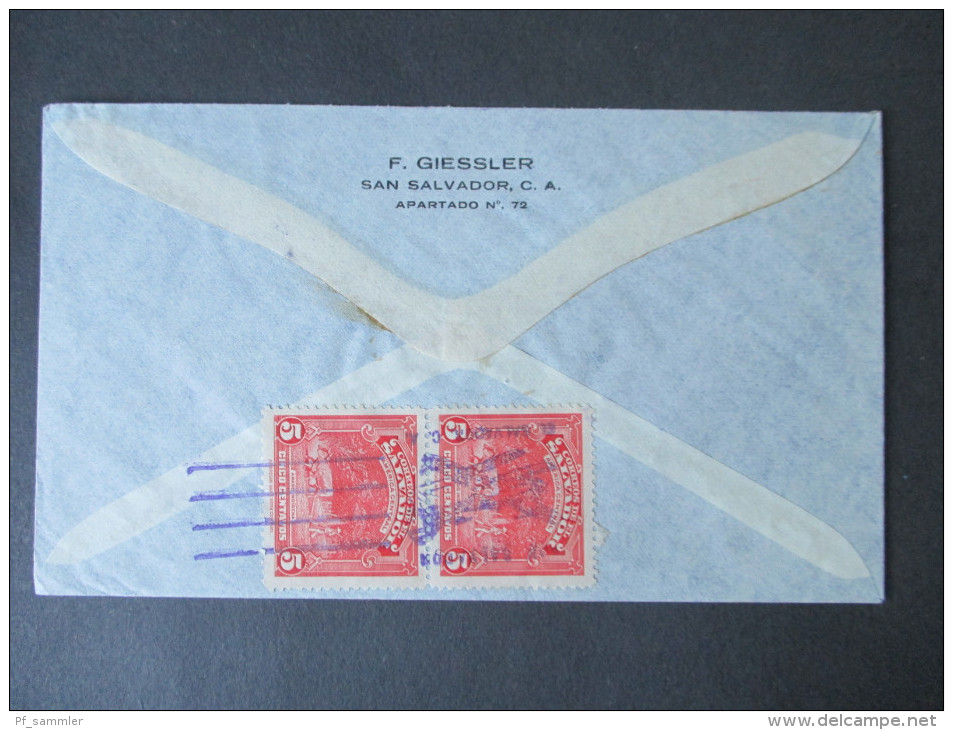 EL Salvador1939 Luftpostbeleg MiF. Siemens & Halske Berlin. Air Mail! Toller Beleg! Luftpoststempel / Wasserflugzeug - El Salvador