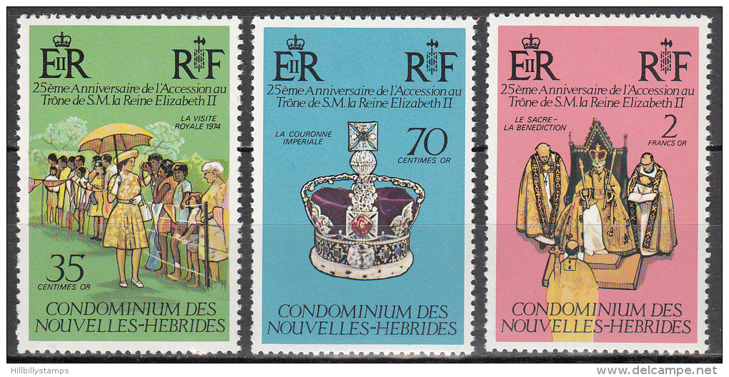 New Hibrides-french    Scott No  233-35    Mnh   Year 1977 - Ongebruikt