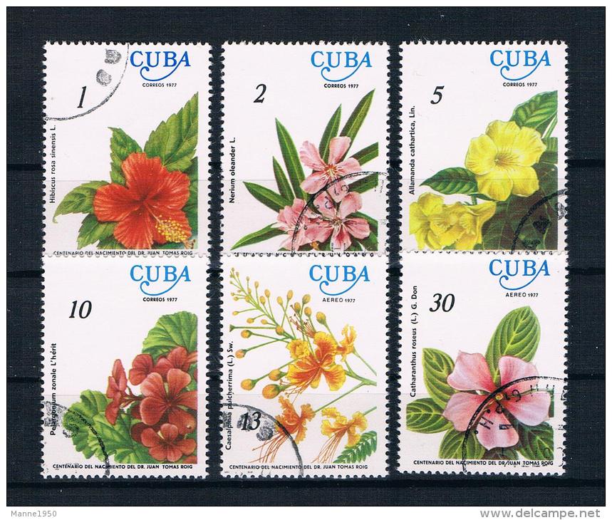 Kuba 1977 Blumen Mi.Nr. 2217/22 Kpl. Satz Gest. - Usados