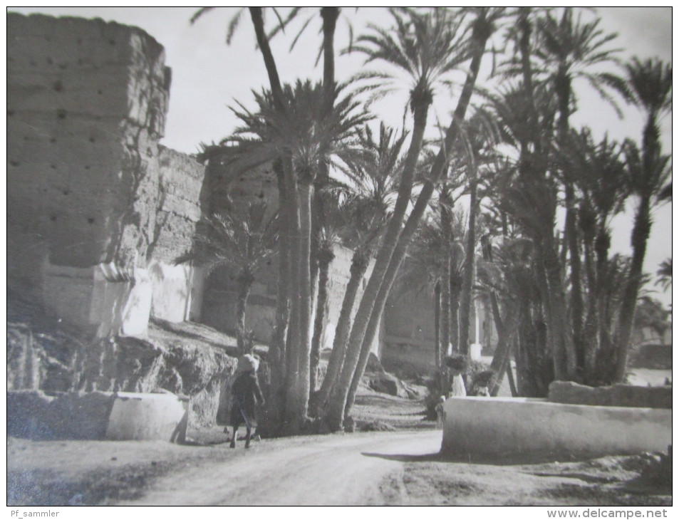 Marokko 1934 Ansichtskarte Marrakech Remparts. Deutsches Reich / Deutsche Schiffspost Monte Rosa H.-S.D.-G. - Autres & Non Classés