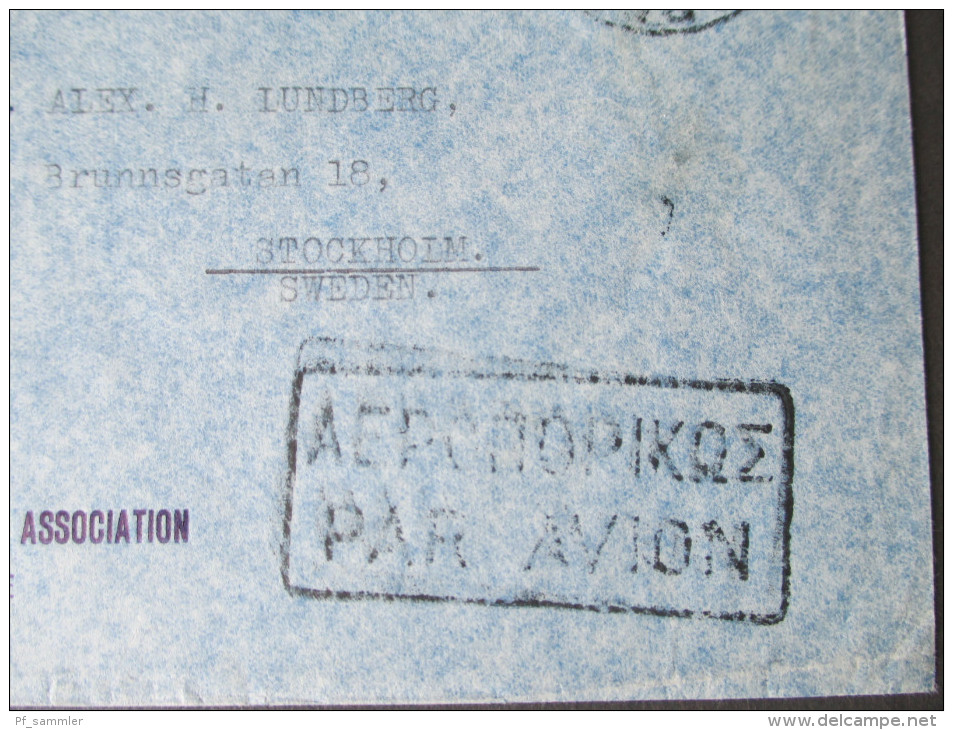 Griechenland / Kreta 1946 Nr. 513 / 534 MiF. Flugpost. Nach Stockholm. The Creta's Citrons Growers Association - Covers & Documents