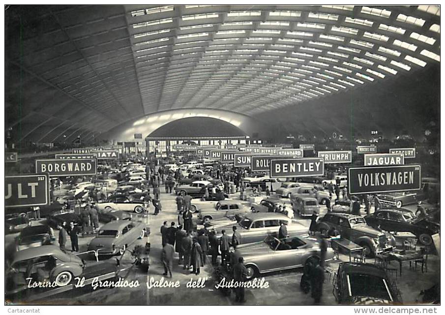 TORINO. IL SALONE DELL'AUTOMOBILE DEL 1959 CON MOLTI MODELLI DI AUTO. CARTOLINA DEL 1959 - Expositions