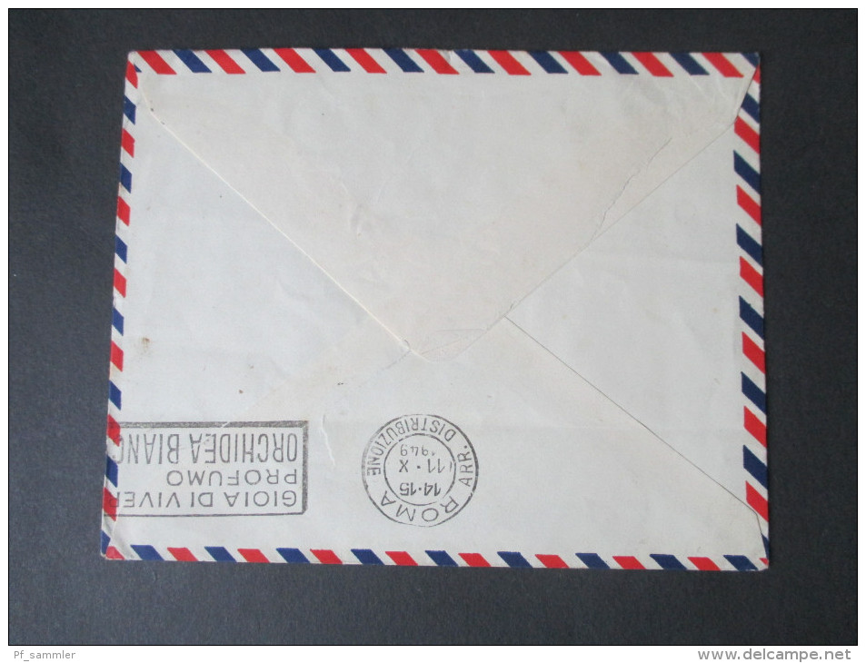 GB Kolonie 1949 Singapur / Singapore. MiF Nr. 9 U. 17. Air Mail / Luftpost Nach Rom / Italien - Singapore (...-1959)