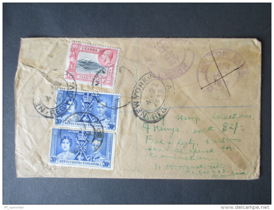 GB Kolonie 1938 Uganda / Kenya Tanganyika. MiF. Registered Letter Mombasa Kenya 6394. The Gossip Printery - Kenya, Ouganda & Tanganyika