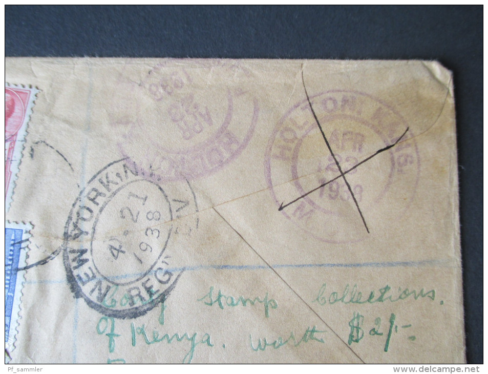 GB Kolonie 1938 Uganda / Kenya Tanganyika. MiF. Registered Letter Mombasa Kenya 6394. The Gossip Printery - Kenya, Uganda & Tanganyika