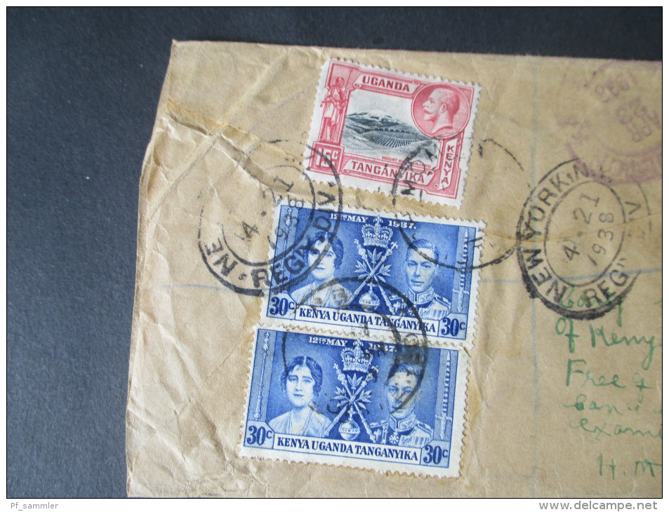 GB Kolonie 1938 Uganda / Kenya Tanganyika. MiF. Registered Letter Mombasa Kenya 6394. The Gossip Printery - Kenya, Uganda & Tanganyika