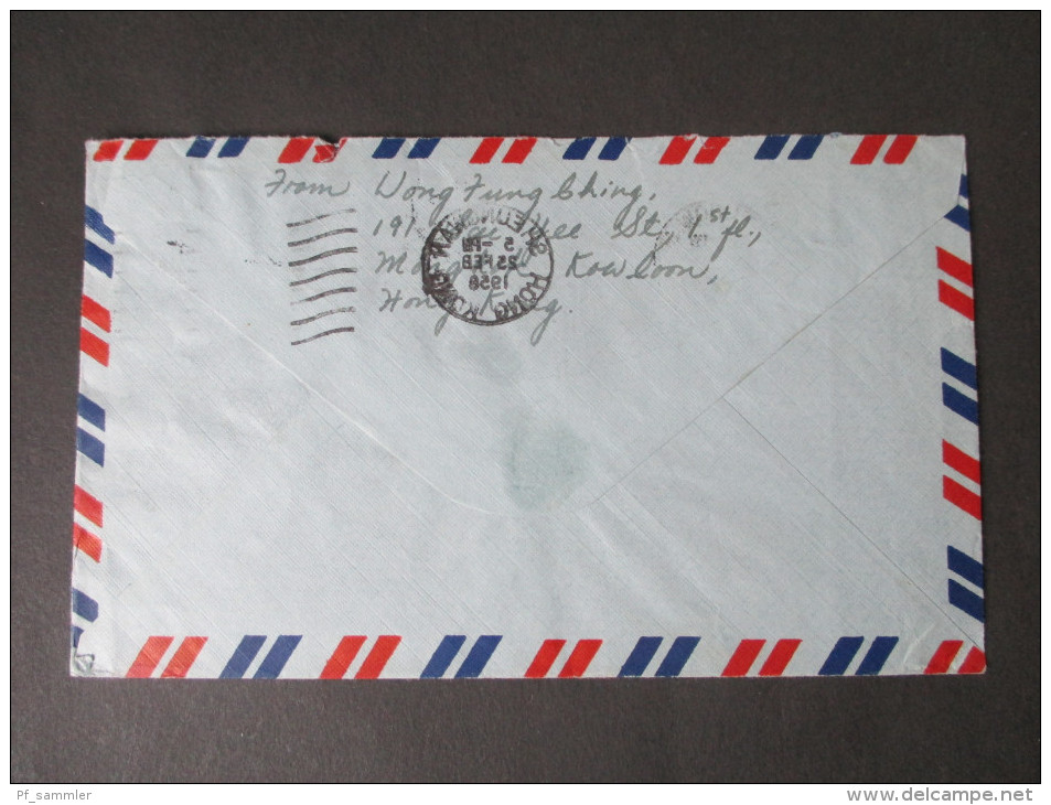 GB Kolonie 1958 Hong Kong MiF Luftpostbrief / Air Mail Nach Schweden - Covers & Documents