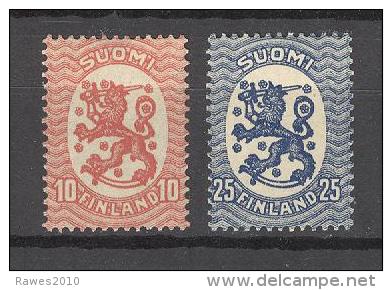 Finnland 1917 10 + 25 P. Ungebraucht. Wappen Löwe - Neufs