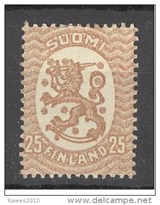 Finnland 1919  25 P. Ungebraucht Wappen Löwe - Unused Stamps