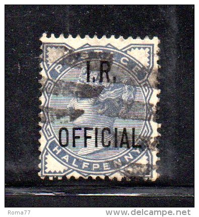 Y430 - GRAN BRETAGNA 1885 , SERVIZIO 1/2 Penny Grigio  N. 4 Usato - Service