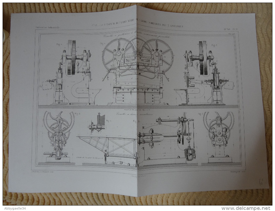 CISAILLES A VAPEUR POUR LES TOLES DE GRANDES DIMENSIONS PAR M. LANGENHEIM Publication Industrielle - Máquinas