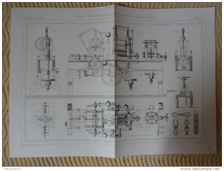 MACHINE A FABRIQUER LES CHAINES A MAILLONS DOUBLES PAR M. WEISSENBORN Publication Industrielle - Maschinen