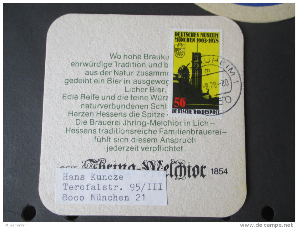 Bund 1970er Jahre Bierdeckel Als Brief. 3 Stück. Berdarfsbriefe. Kuriosa - Briefe U. Dokumente