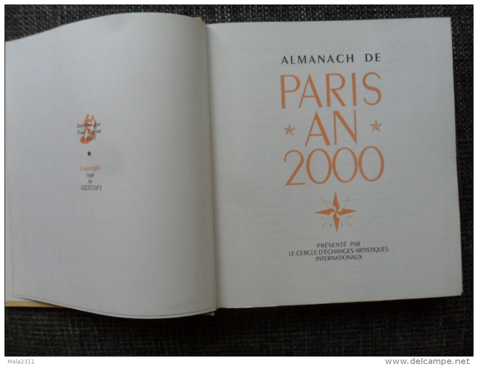 ALMANACH 1950 / PARIS  AN  2000 / ANNIVERSAIRE DES 2000 ANS DE LA CREATION DE PARIS / TRES BEAU - Autres & Non Classés