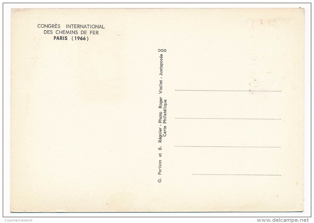 FRANCE - Carte Maximum - 19eme Congrès International De Paris 1966 - Premier Jour - Trenes