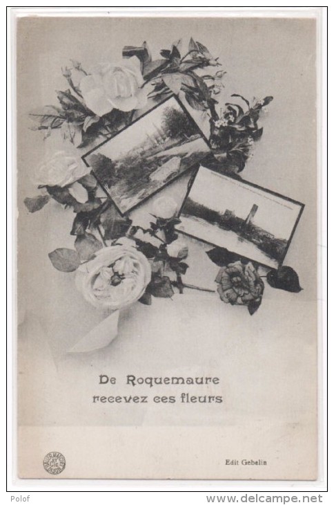 ROQUEMAURE - Fantaisie - De Roquemaure Recevez Ces Fleurs - 2 Vues    (81414) - Roquemaure