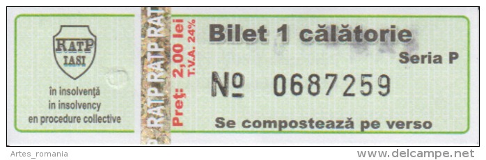 Bus/Tramway RATP Iasi Tranportation Ticket One Way Ticket - Europe