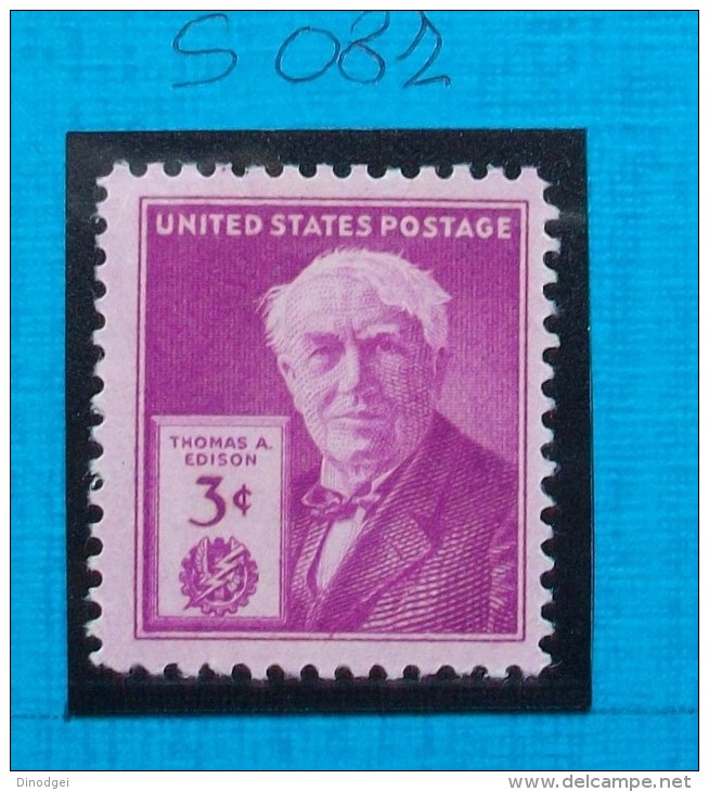 S087 - Stati Uniti - 1947 - " Thomas Elva Edison " Nuovo MNH - Unused Stamps