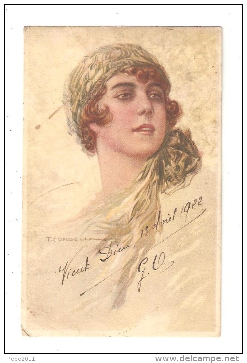 CPA CORBELLA Portrait De Femme Avec Un Turban Vert Chamarré - Corbella, T.