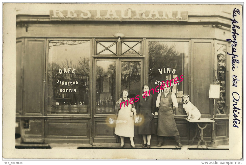 Carte Postale Photo-commerce-années 20-restaurant Café Liqueurs Vins-BOTTIN-signé Ernest-une Juliette Nommée - Professions