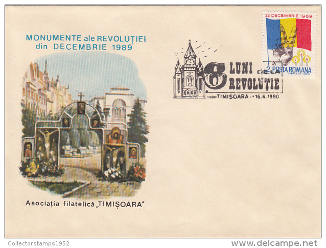 28825- ROMANIAN 1989 REVOLUTION, TIMISOARA, SPECIAL COVER, 1990, ROMANIA - Brieven En Documenten