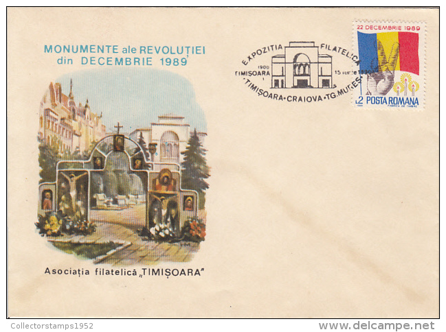 28827- ROMANIAN 1989 REVOLUTION, TIMISOARA, SPECIAL COVER, 1990, ROMANIA - Cartas & Documentos