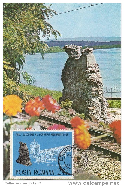 29011- DROBETA TURNU SEVERIN-TRAJAN'S BRIDGE RUINS, MAXIMUM CARD, 1977, ROMANIA - Archäologie